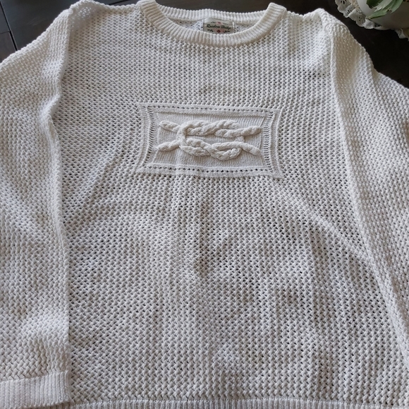 RAINBOW BRIDGE WHITE KNIT SWEATER/B1
